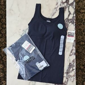 Duluth Trading Co. Black & Navy Tank Top SET - 2 Tank Tops Sold Together!